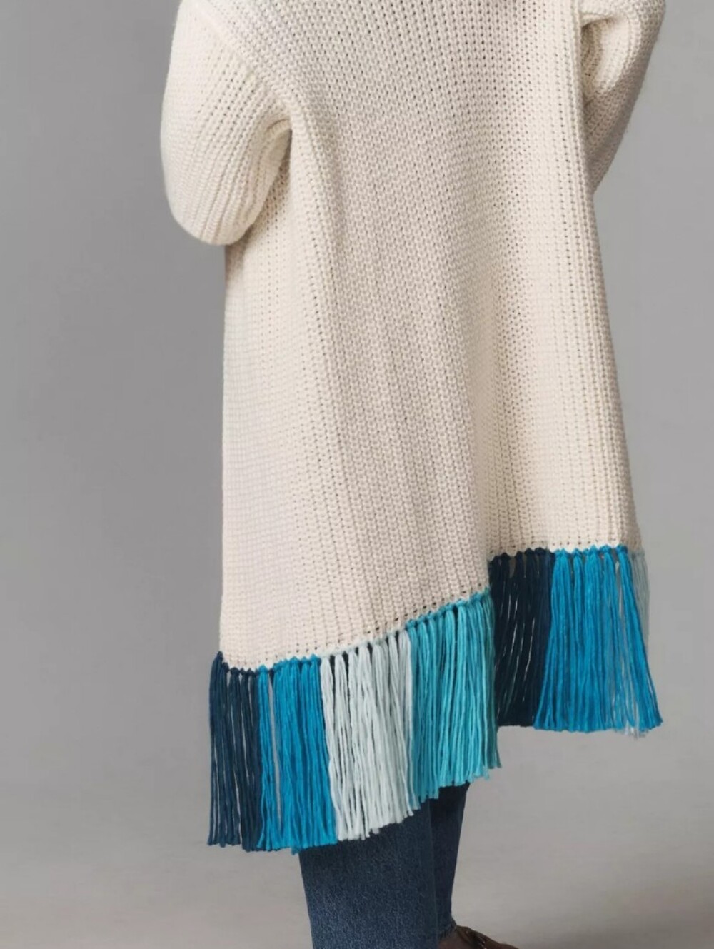 Anthropologie Multicolour Fringe Duster Kimono Cardigan